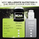 Xellerate Nutrition BCAA 3000mg Tablets 425 Vegan 2:1:1 Vitamin B6 UK view 4