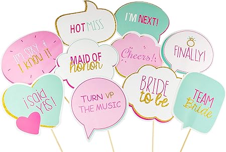 Clever Creations Decorazioni A Fumetto Per Addio Al Nubilato Frasi Divertenti Su Bastoncino Di Sostegno Ideali