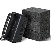Zhehao 4 Pack Heavy Duty Grill Cleaner Brick, Griddle Stone 3.9 x 2.8 x 1.6 Inches Grill Cleaner with Handle, Pumice Stone for Cleaning Removing Stains, BBQ, Flat Tops, Swimming Pool, Sink
