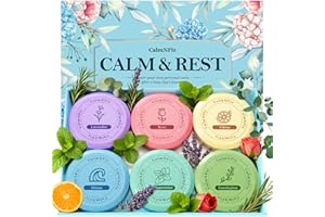 CalmNFiz 6 Pack Shower Steamers Aromatherapy, Stocking Stuffers for Women Men, Birthday Gifts for Her, Christmas White Elephant Gifts for Mom Adults Teen, Relaxation Self Care Natural Essential Oil