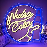 JianJung Nuka Cola Neon Sign Game Neon Light Sign Gamer LED Signs for Wall Dimmable Light Up Signs for Bedroom Gamer Room Man Cave Neon Wall Sign Hanging Decor Light