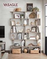 VASAGLE 6-Tier Bookshelf 24 x 70 x 191.6 cm Freestanding Room Divider Greige view 2