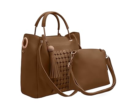 TAP FASHION Womens PU Leather Handbag and Sling Bag - Set of 2