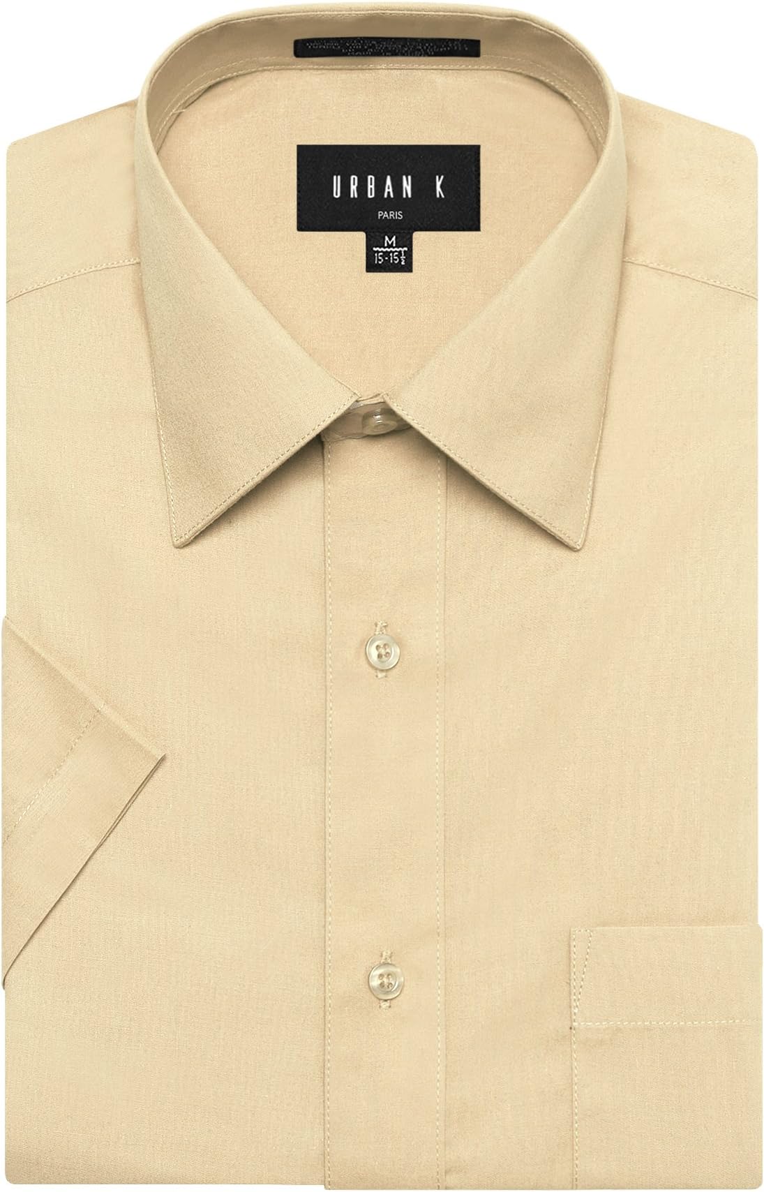 Men's Classic Fit Solid Formal Collar Short Sleeve Dress Shirts Regular & Plus Size