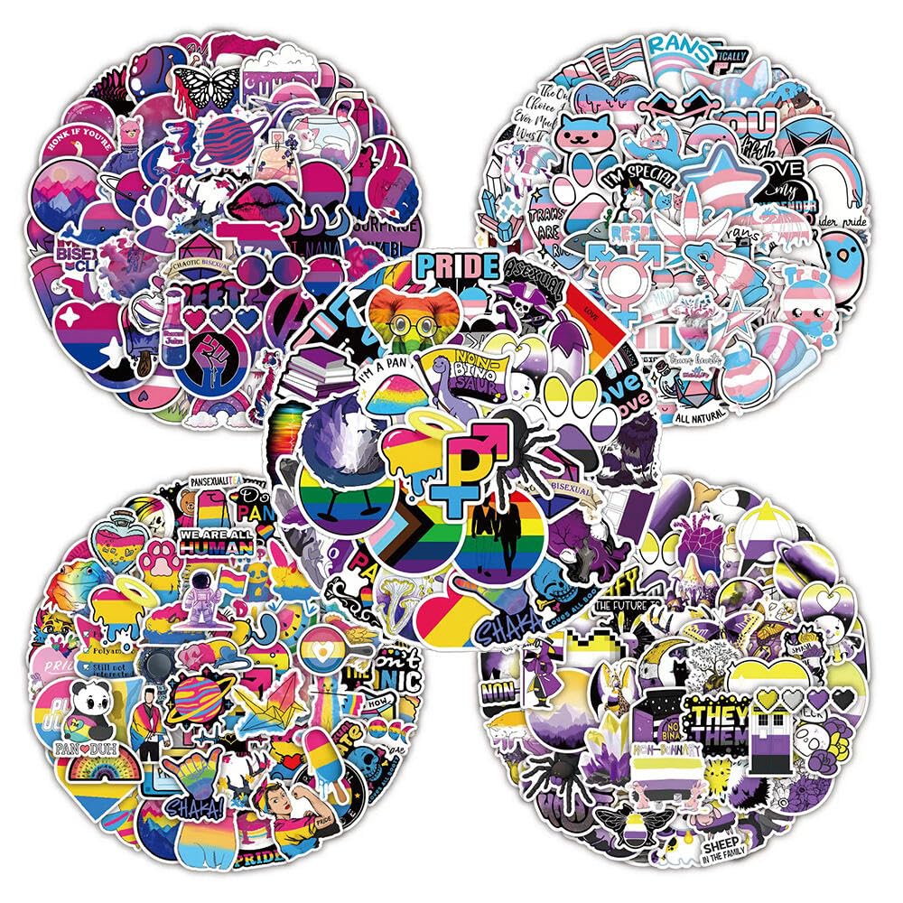 300 PCS Rainbow Pride LGBTQ Heart Love Fun Stickers,Waterproof & Colorful Cute Trendy Aesthetic LGBT Pride Stickers for Laptop Car Scrapbook Phone Skateboard Computer Wall Window Adult Decor