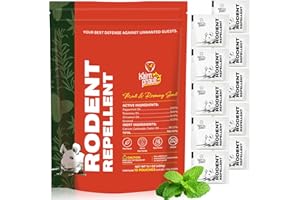 Kairnphault Mouse Repellent Pouches | Rodent Repellent for House, Mice Repellent Indoor Peppermint & Rosemary Powered | Long-Lasting Plant-Based Mole Repellent for Car, RV, Garage, Shed, 10 Pack