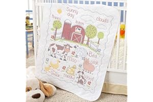 Herrschners Pre-Quilted Barnyard Baby Quilt Stamped Cross-Stitch