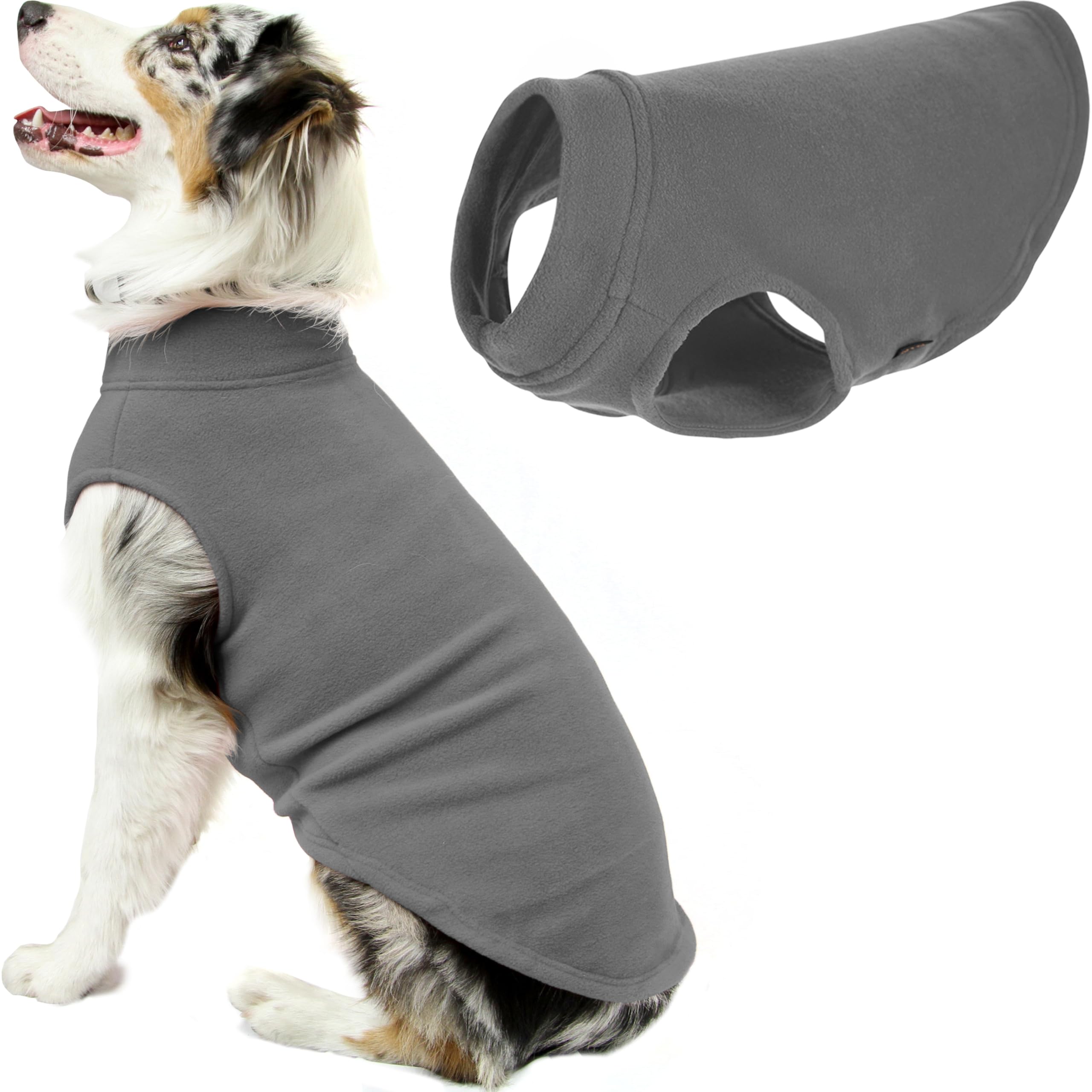 GOOBY - Stretch Fleece Vest, Pullover Fleece Vest Jacket Sweater for Dogs, Gray, 6X-Large