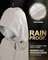 33,000ft Women Rain Jacket Lightweight Hooded Waterproof Breathable Beige XL/16 view 5