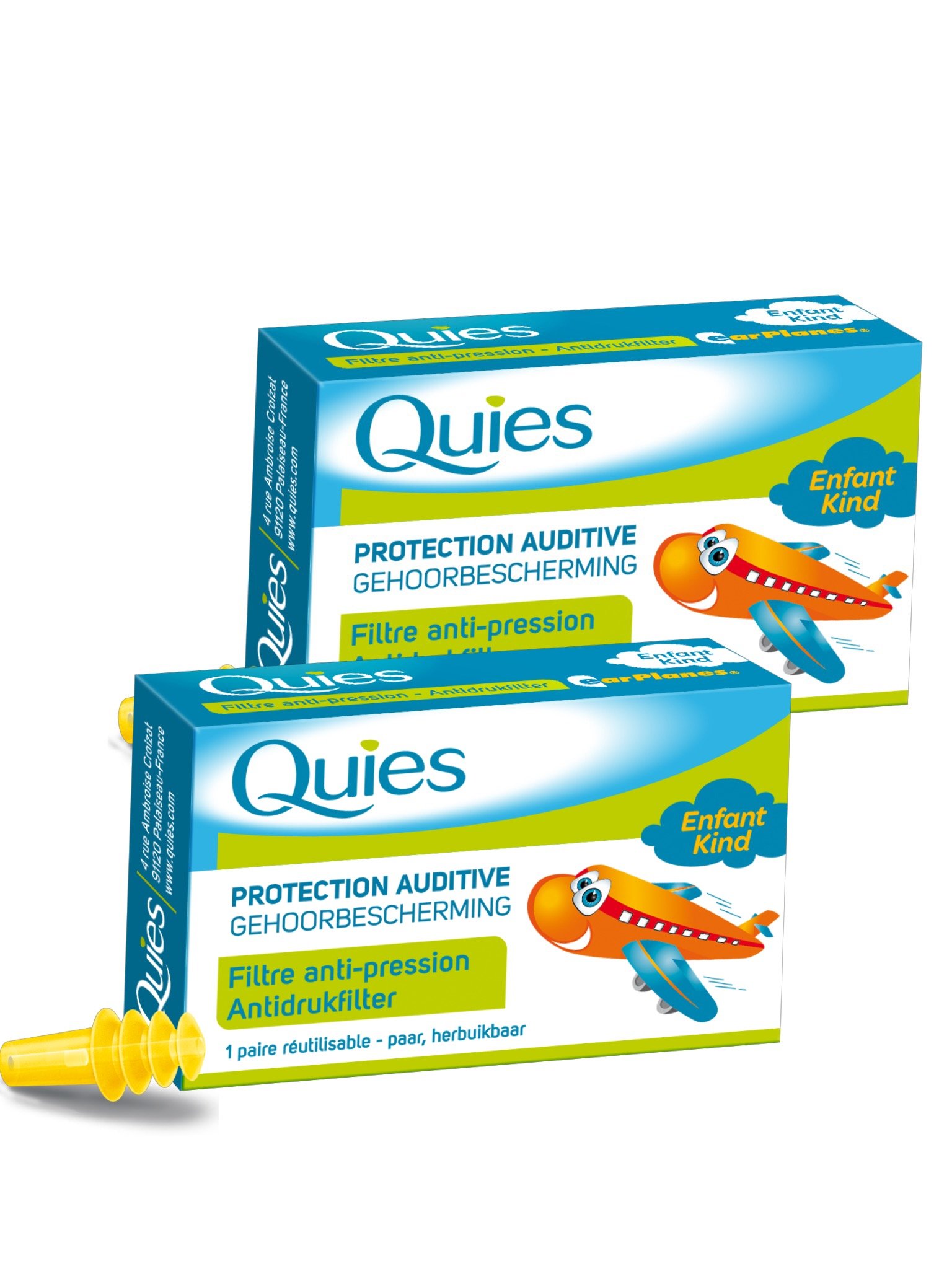 Quies EarPlanes Enfant - Lot de 2 Paires