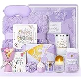 Joyliss Birthday Gifts for Women, 13PCS Unique Happy Birthday Gifts Basket for Mom Her Best Friend Sister Wife Girlfriend Coworker Bestie, Luxury Self Care Box Relaxing Spa Gifts Set (Lavender)