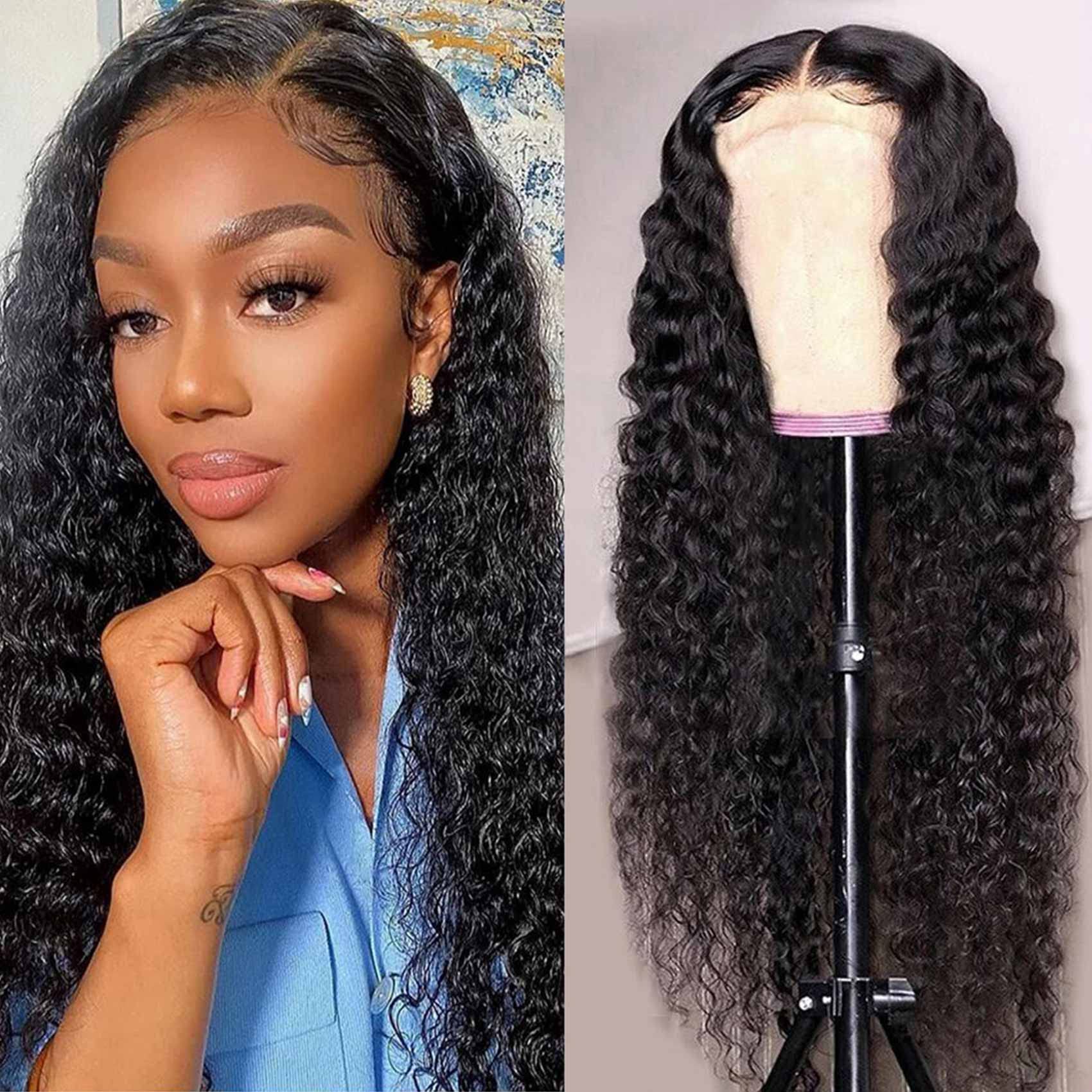 Domiso Human Hair Lace Front Wigs Water Wave