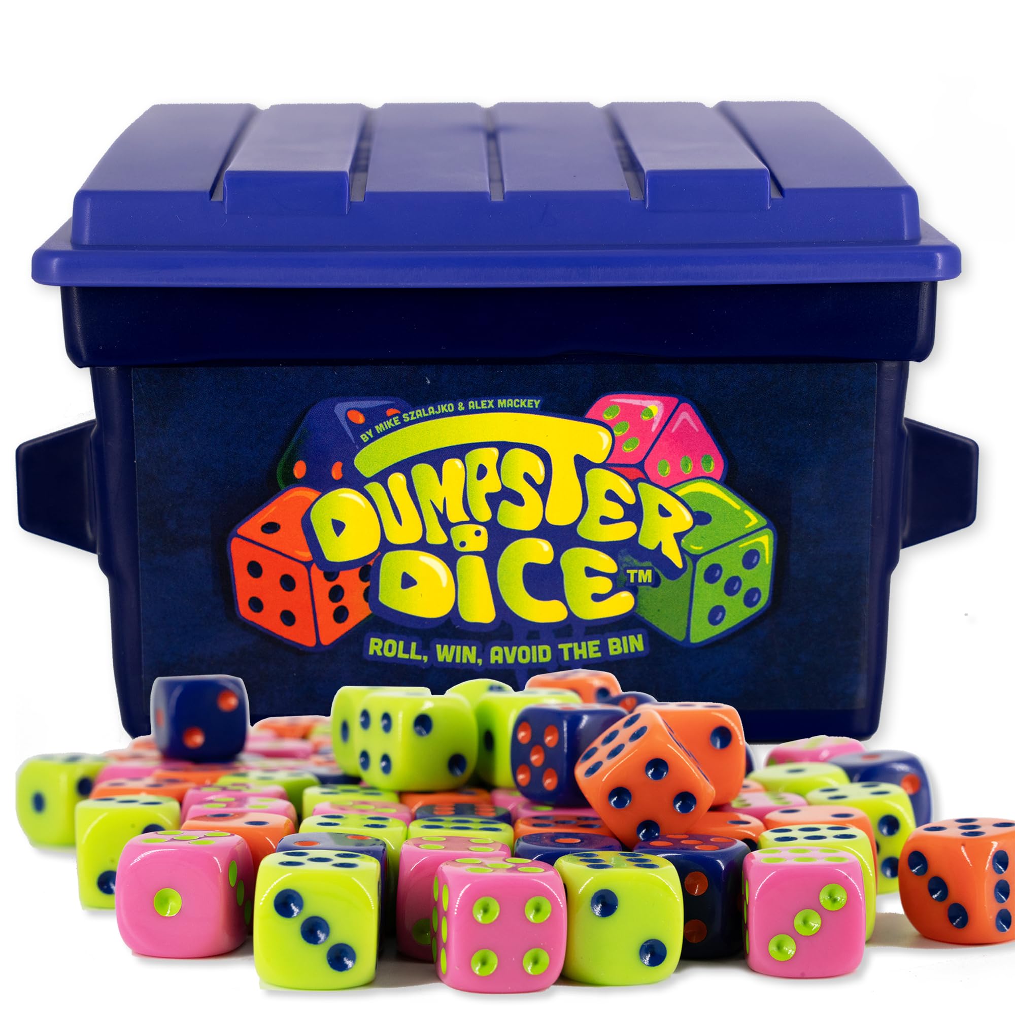 Photo 1 of Big Discoveries Dumpster Dice - Fast-Paced Family Dice Game | Fun 4-Player Board and Dice Game with Dumpster, 80 Dice, and Graffiti Stickers | Perfect for Travel, Parties, and Game Night