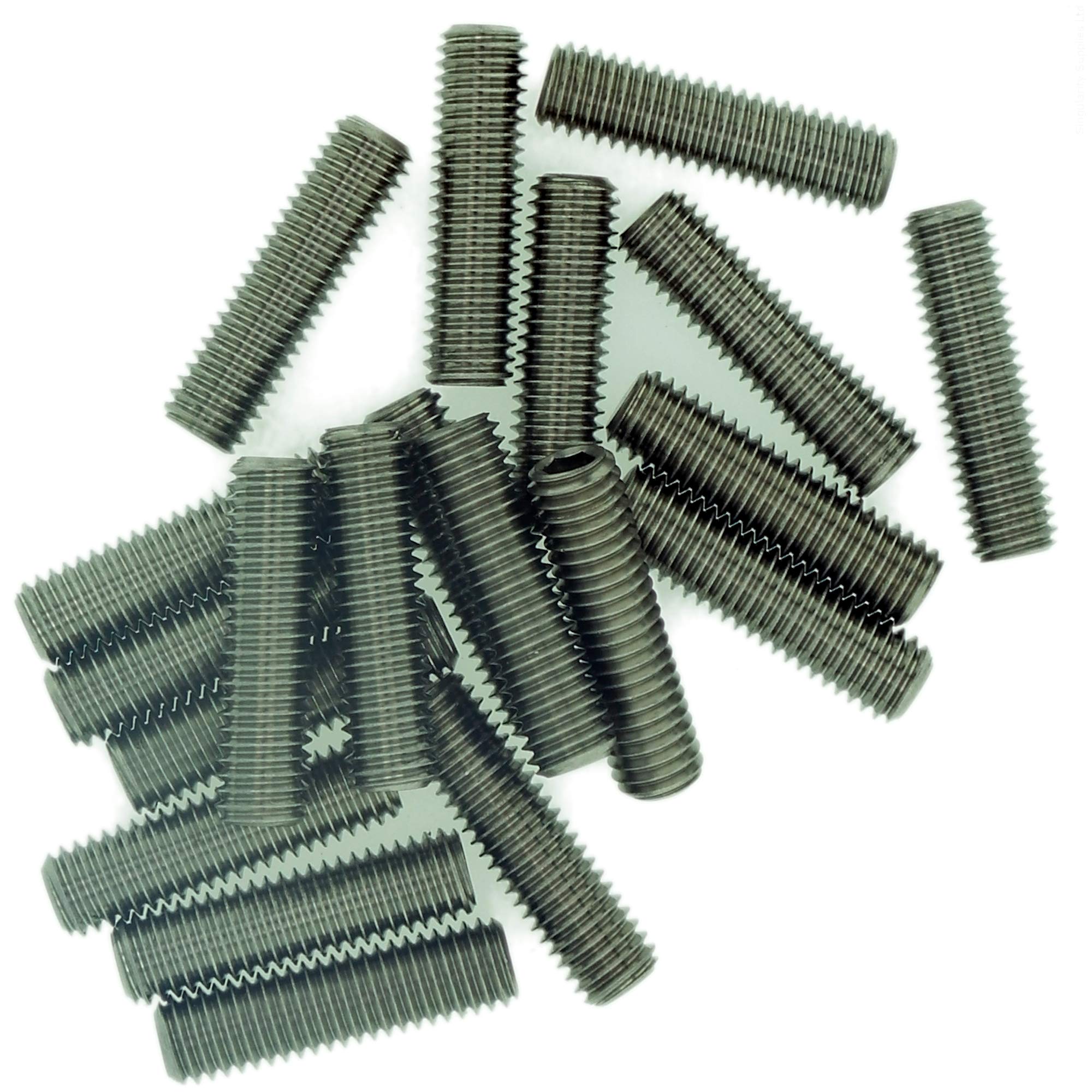 M2.5 (2.5mm x 5mm) Hex Socket Grub Screw (Flat Point) - Stainless Steel (A2) (Pack of 20)