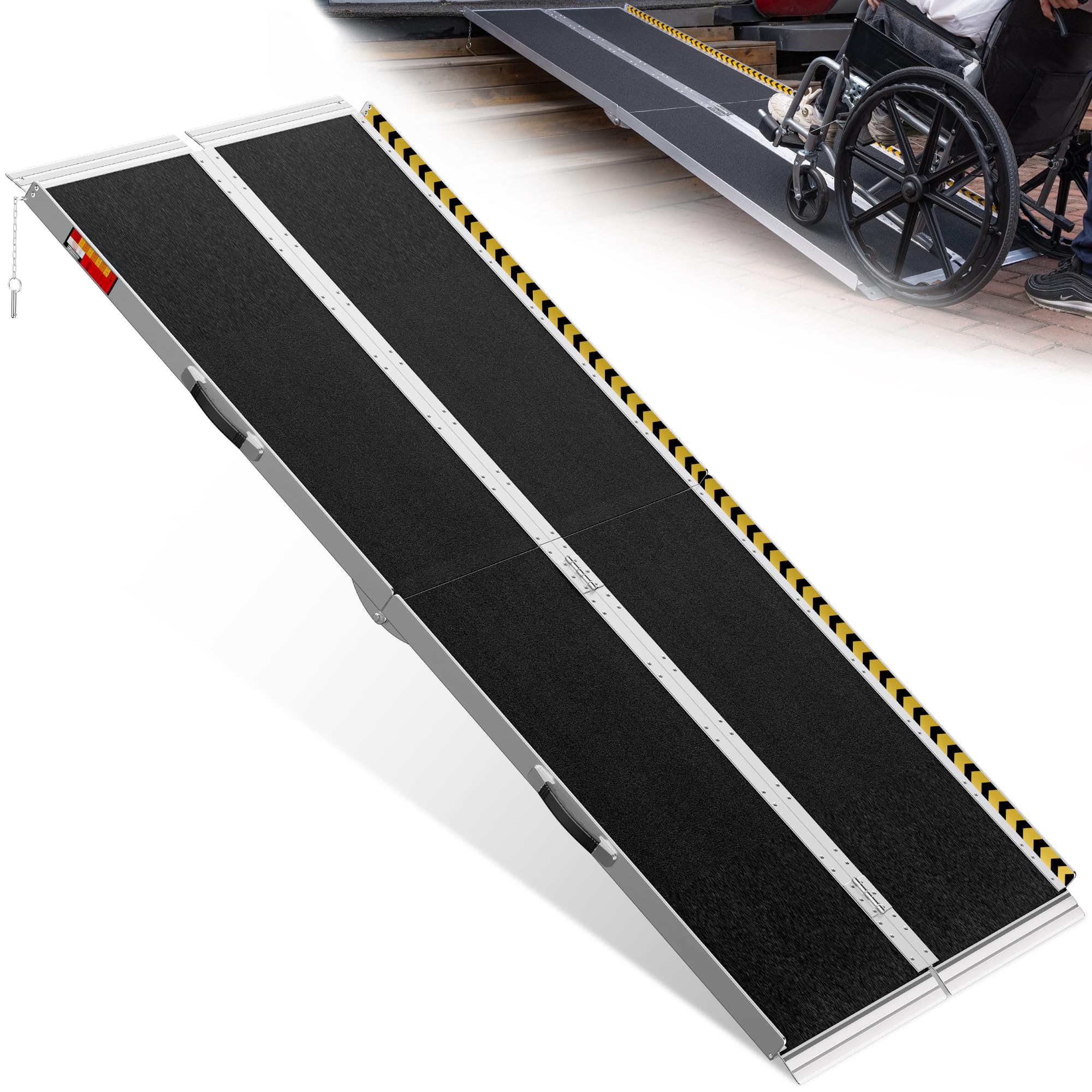 Photo 1 of **MINOR USE WEAR**VNN Portable Wheelchair Ramp 7FT, Seamless Non-Slip Aluminum Folding Handicap Ramp, Door Threshold Wheelchair Ramps for Home, Threshold Ramp for Home Steps, Doorways