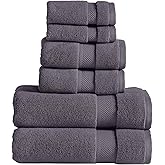 Modern Threads Luxury 6-Piece Quick-Dry Towel Set – Plush & Ultra-Absorbent for Spa-Like Experience, Gray