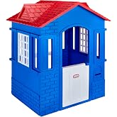 Little Tikes Cape Cottage- Red &amp; Blue Playhouse Indoor &amp; Outdoor with Working Door and Windows, Boys and Girls Ages 3+