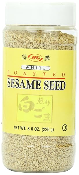JFC WHITE ROASTED SESAME SEEDS, 8 OUNCE