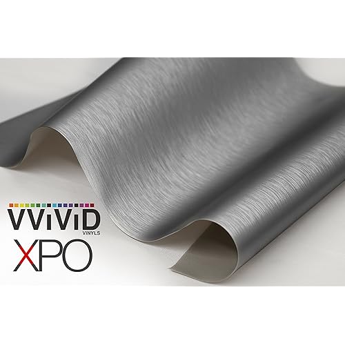 VViViD XPO Gunmetal Grey Brushed Car Wrap Vinyl Roll with Air Release Technology (5ft x 5ft)