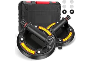 Zautool Glass suction cups, 2 Pack Vacuum Glass Suction Cup Heavy Duty Glass Lifter for Granite & Glass Lifting, 480lbs Load Capacity