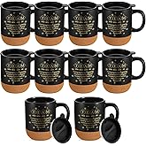 Didaey Valentines Team Gift for Employee Appreciation Thank You Cheer Cup Bulk Motivational Coffee Mugs with Cork Bottom for Coworker Nurse Volunteer Thank You Gift(Black,10 Pcs)