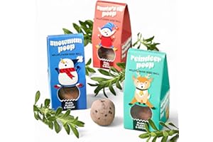 Modern Sprout Wildflower Seed Ball Poop - Christmas Gift - Non-GMO, Hand-Rolled Clay Seed Bombs with Wildflower Seeds - Plop Plant & Grow Gardening Gift Set for Kids & Adults (Jingle Plop - Pack of 3)
