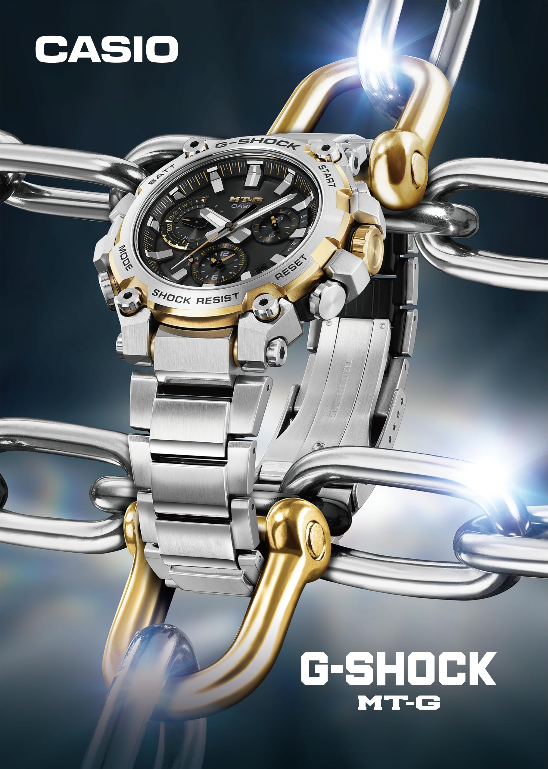 G-SHOCK(ジーショック) Casio MTG-B3000 Layer Composite Band Wristwatch, silver/cold, Layer Composite Band