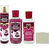 Bath & Body Works Bright Christmas Morning Fine Fragrance Mist Body Lotion and Body Wash with a Natural Oats Bar Soap
