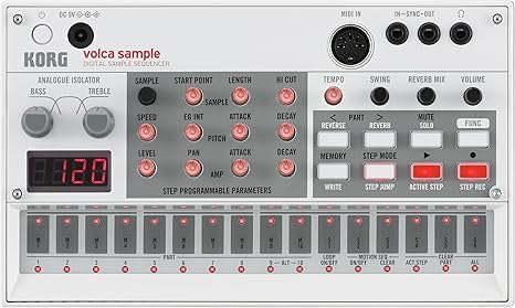 Amazon Korg デジタル サンプラー Volca Sample シンセサイザー 電池駆動 スピーカー内蔵 ヘッドフォン使用可 どこでも使えるコンパクトサイズ 楽器 音響機器 楽器 音響機器