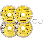 HIGHDRIL 4pcs Diamond Saw Blades - 4-1/2 inch /115MM Diamond Cutting Disc for Tile, Ceramic, Concrete, Marble, Stone, Granite,Terrazzo, Masonry