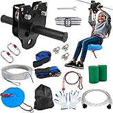 OLenyer Zipline for Backyard Kids and Adults: 80FT Zip line Kits | Up to 400 LBS|Quick Tighten|Thickened Seat|Updated Removable Design Trolley