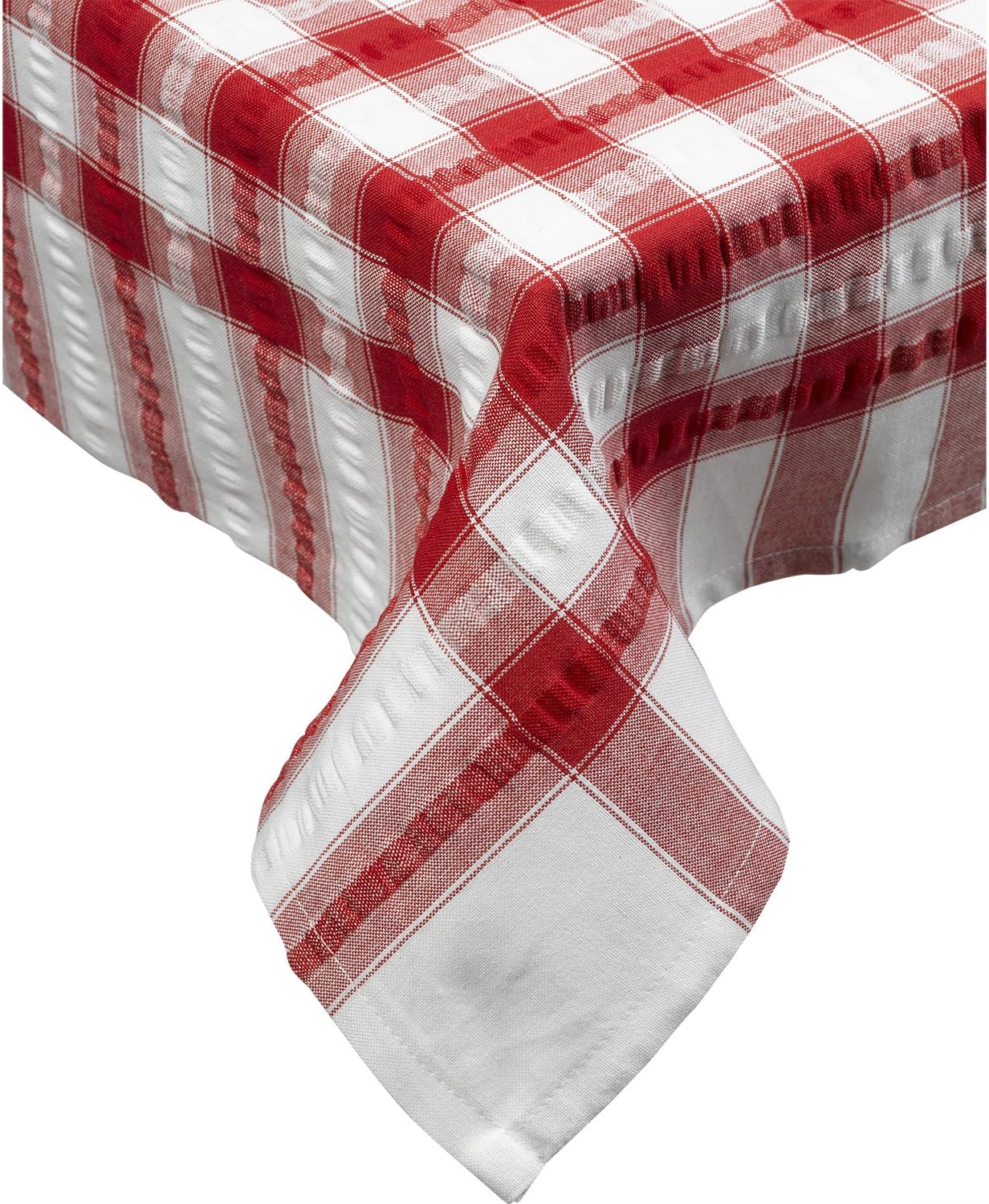 Seersucker Oblong Checked Tablecloth 50'' x 90'' Cotton Check Table