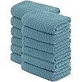 Super Absorbent Kitchen Towels 12 Pack - Premium 100% Cotton Kitchen Towels, 450GSM Thick Machine Washable Aqua Dish Towels for Kitchen Drying, Cleaning, Dobby Weave, Unmatched Quality
