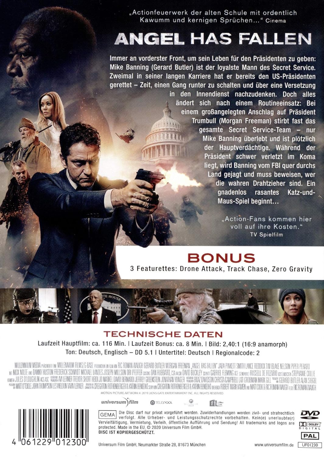 Angel Has Fallen Amazon De Gerard Butler Nolte Nick Smith Jada Pinkett Mccallany Holt Freeman Morgan Butler Gerard Waugh Ric Roman Huston Danny Nolte Nick Gerard Butler Dvd Blu Ray