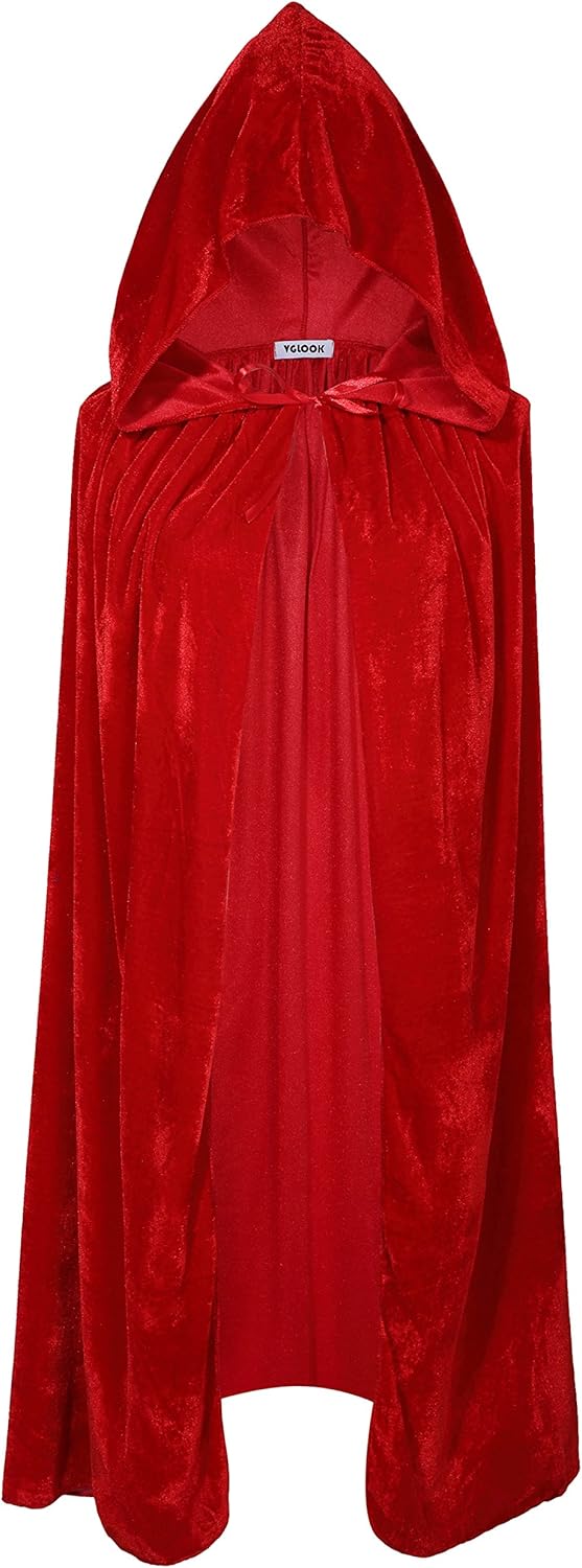 VGLOOK Kids Hooded Cloak Cape for Christmas Halloween Cosplay Costumes Ages 3 to16: Clothing