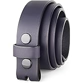 F&L CLASSIC Belt for Buckles 100% Full Grain One Piece Leather Belt, w/Snaps for Interchangeable Buckles,1.25" wide,