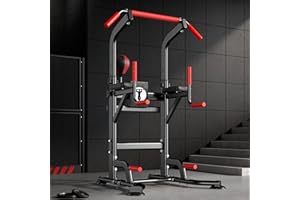 SogesPower Power Tower Pull Up Bar Station Multi-Function Adjustable Height Workout Dip Station Strength Training Equipment f
