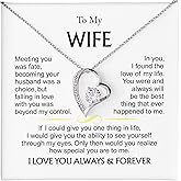 CALLA DECORGIFTS Jewelry Gift For Her, To My Wife Necklace With Message Card, I Found the Love of My Life Forever Love Necklace, Birthday Gift for Wife, Valentines Day Christmas Gifts
