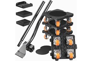 ONEON Furniture Movers with Wheels & Lifter Set, 360° Rotation Upgrated Wheels Axle Contains Bearings Furniture Mover Dolly, 660 Lbs Capacity, for Moving Heavy Furniture, Refrigerator, Sofa, Cabinet