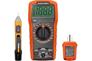 Klein Tools 69149P Electrical Test Kit with Digital Multimeter, Non-Contact Voltage Tester and Electrical Outlet Tester, Lead