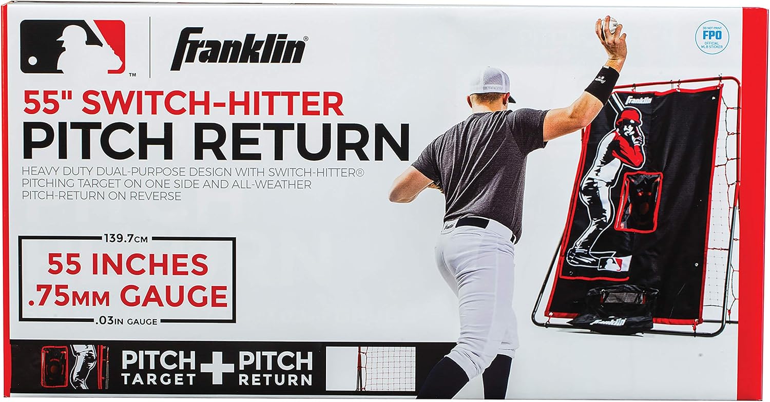 Baseball Pitch Back Trainer for Pitching Fielding and Throwing 55 x 36 Inch