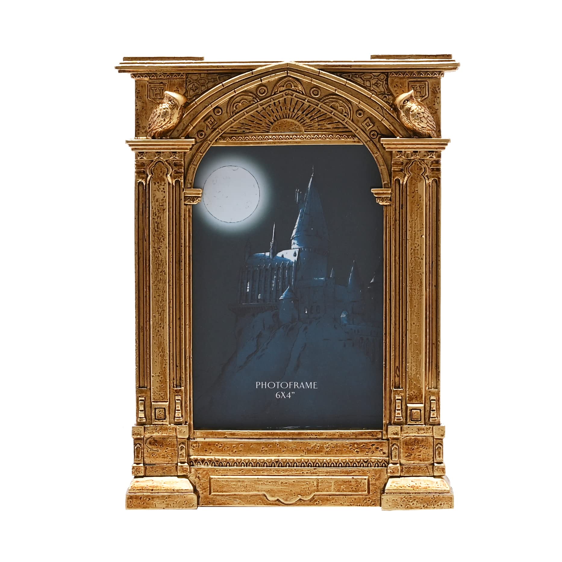 Harry Potter - Alumni - Gold Hogwarts Enterance Photo Picture Frame - Officially Licensed Warner Bros Merchandise. Wizarding World Home Decor For Movie & Fantasy Lovers. H: 22cm x W: 17cm x D: 3cm.