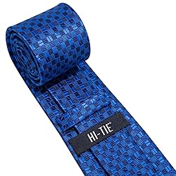 Hi-Tie 63'' Blue Ties for Men Extra Long Men's Ties