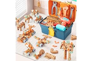 VEAIS Kids Tool Set with Drill, 148 PCS STEM Building Tools with Storage Box Plastic Todder Tool Set for Boys and Girls Age 3 4 5 6 7 8 Years