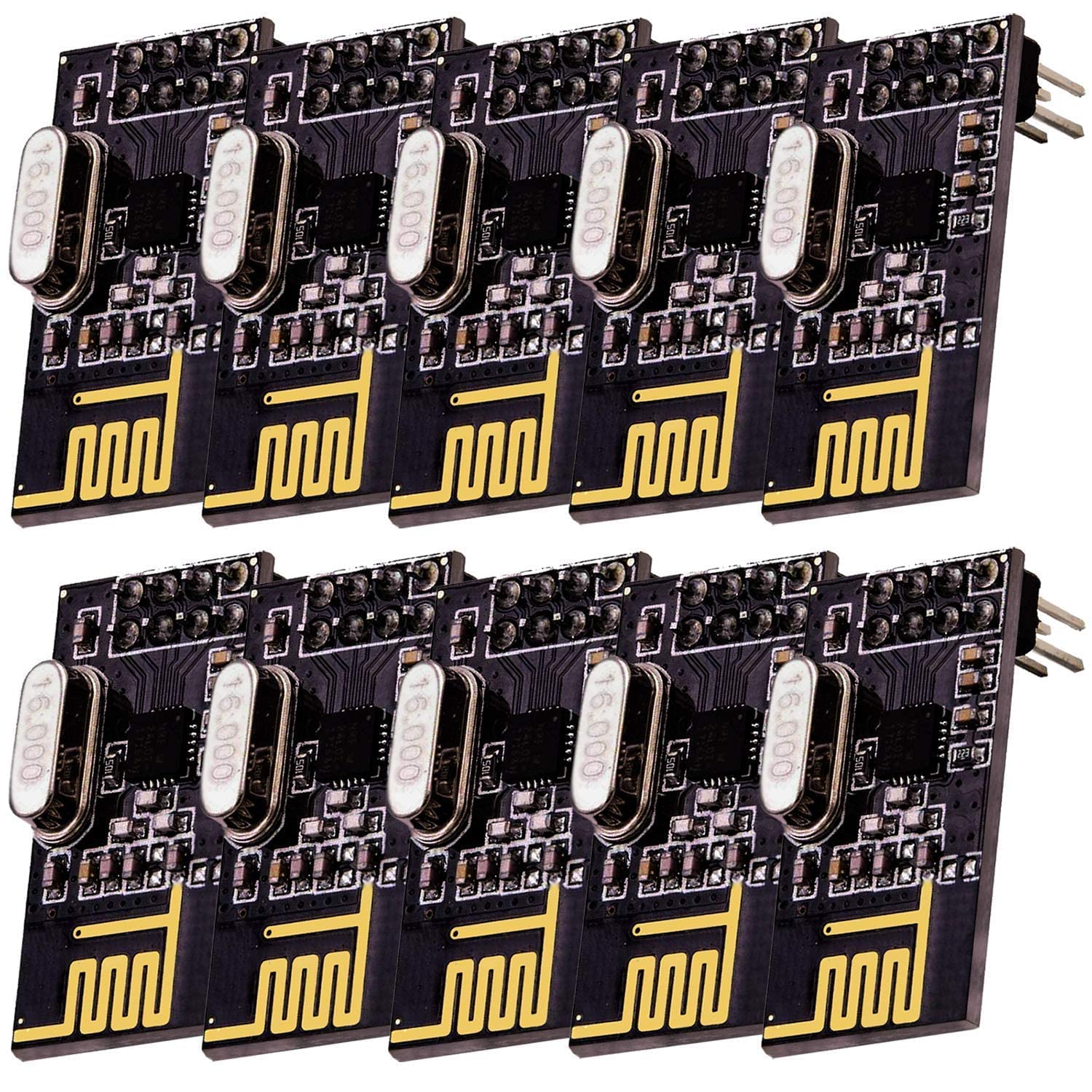 AZDelivery 10 x NRF24L01 + 2.4GHz Wireless RF Transceiver Modul compatible with Arduino Including E-Book!