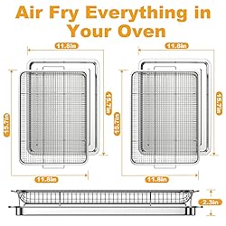 Air Fryer Basket for Oven 15.7"x11.8", 2-Pair Set