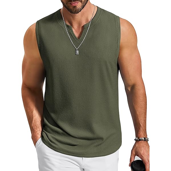 COOFANDY Mens Casual Knitted Tank Tops Crew Neck Sleeveless Muscle