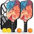 VINSGUIR Pickleball Paddles Set of 2, USAPA Approved Fiberglass Surface Pickleball Paddles, Pickleball Rackets with Picklebal