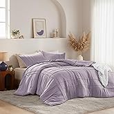 Regency Heights Queen Size Comforter Set Lavender Purple, 3 Pieces Bedding Set, Ultra Soft Prewashed Bed Set, Pinch Pleat All Seasons Lightweight Comforter and Shams