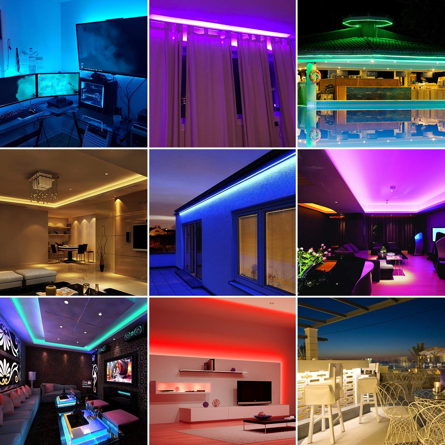 Led Strip Lights, 32.8ft/10M SMD5050 Waterproof RGB Strip Lights, Color Changing Led Strip Lighting with 44 Key Remote Controller for Home Kitchen Bed Flexible Strip Lights for Bar Home Decor